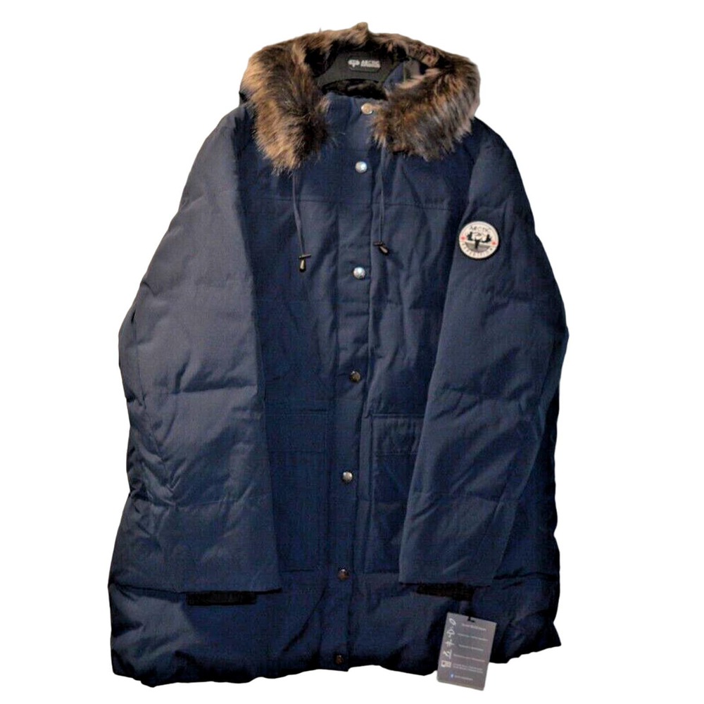 NWT Artic Expedition Womens Quilted Down Coat Navy 3x